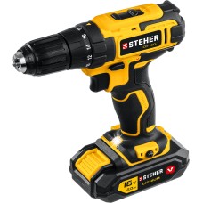 STEHER 16 В, 35 Н·м, 1 АКБ (2 А·ч), дрель-шуруповерт, кейс (CD-160-1) STEHER 16 В, 35 Н·м, 1 АКБ (2 А·ч), дрель-шуруповерт, кейс (CD-160-1)